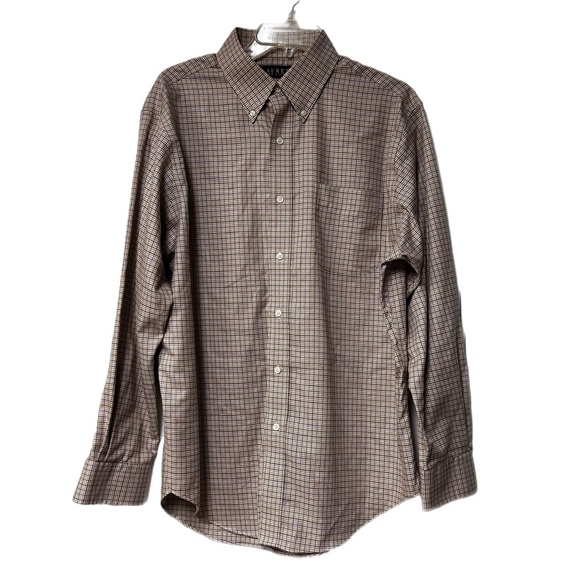 Lauren Ralph Lauren Classic fit Non-Iron Long Sleeve Blouse Sleeve Button ShIft - Picture 1 of 12